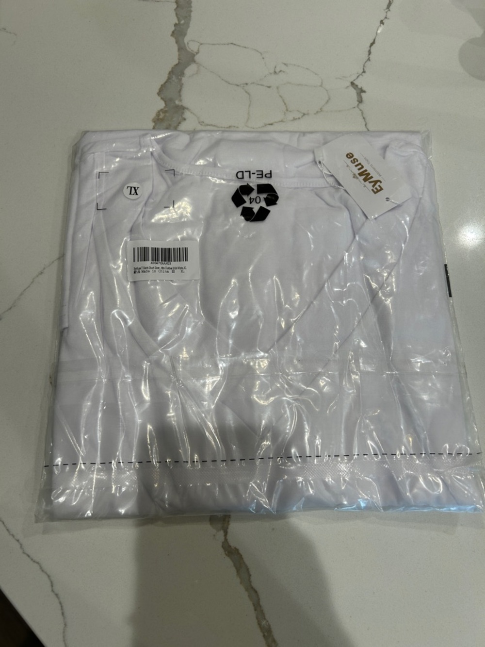 White V-Neck Short Sleeve Tee - Packaged